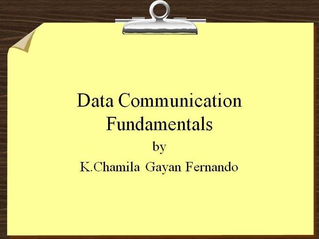 fundamentals of data communication pdf