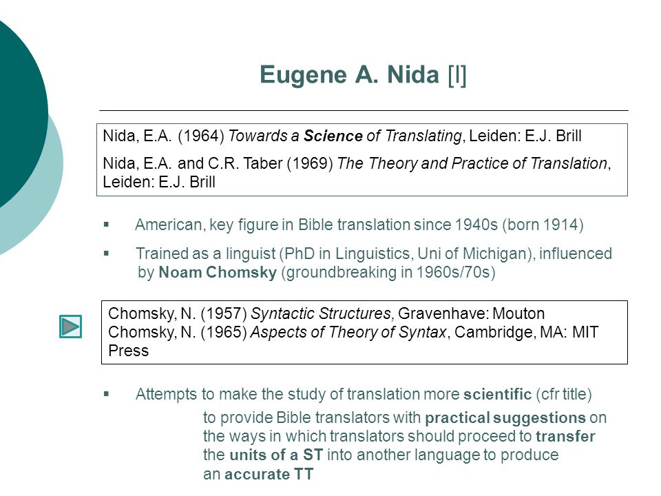 the theory and practice of translation nida
